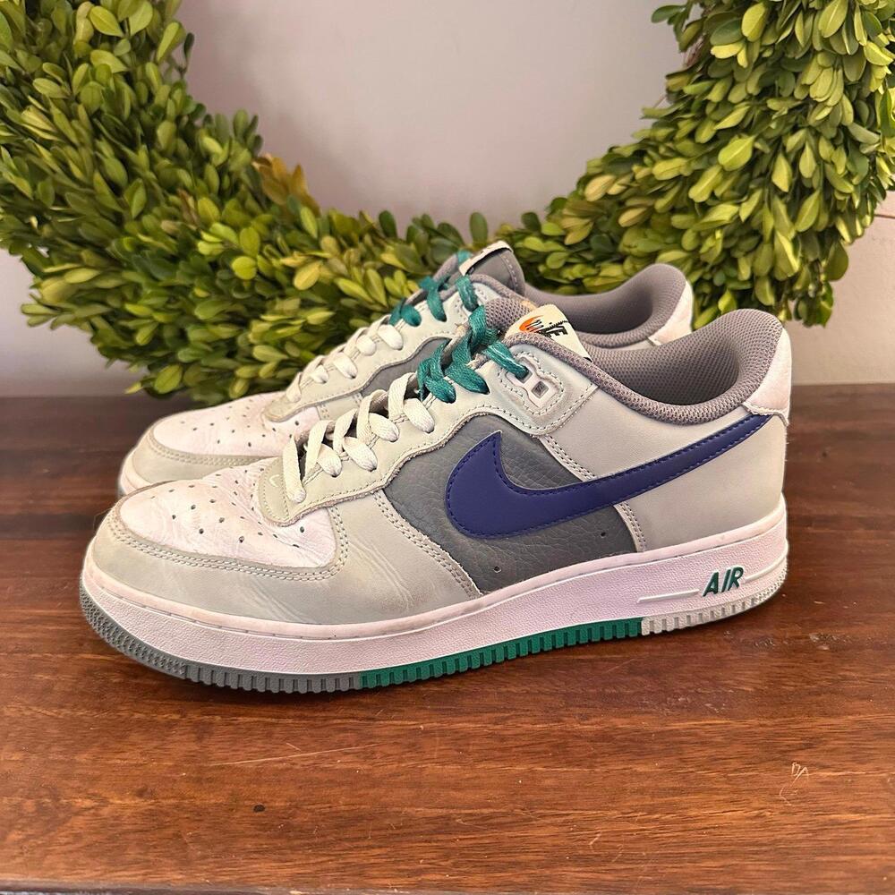 Nike Air Force 1 Low '07 LV8 Shoes Split Light Silver Deep Royal Blue 10